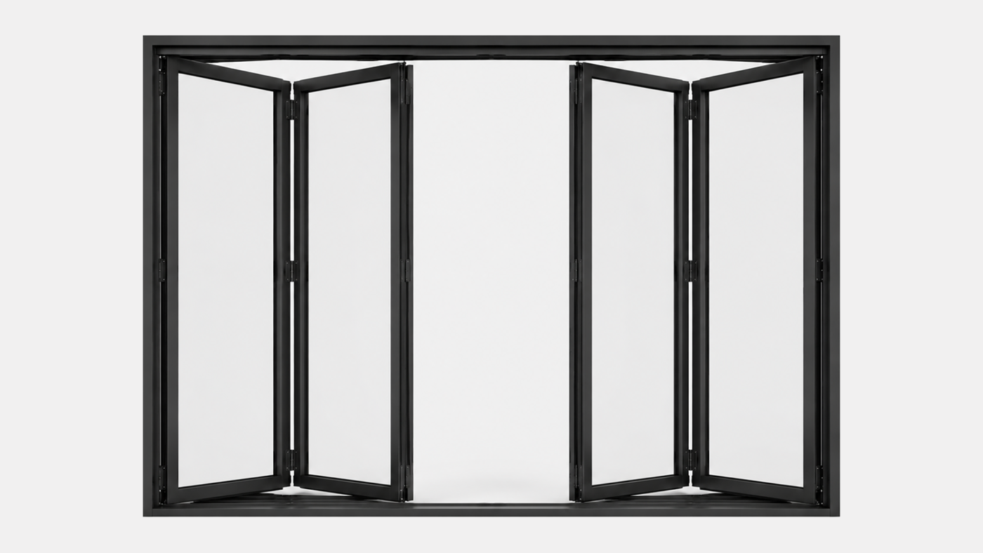 4-delad aluminiumvikdörr 2+2