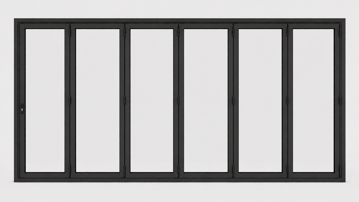 6-delad aluminiumvikdörr