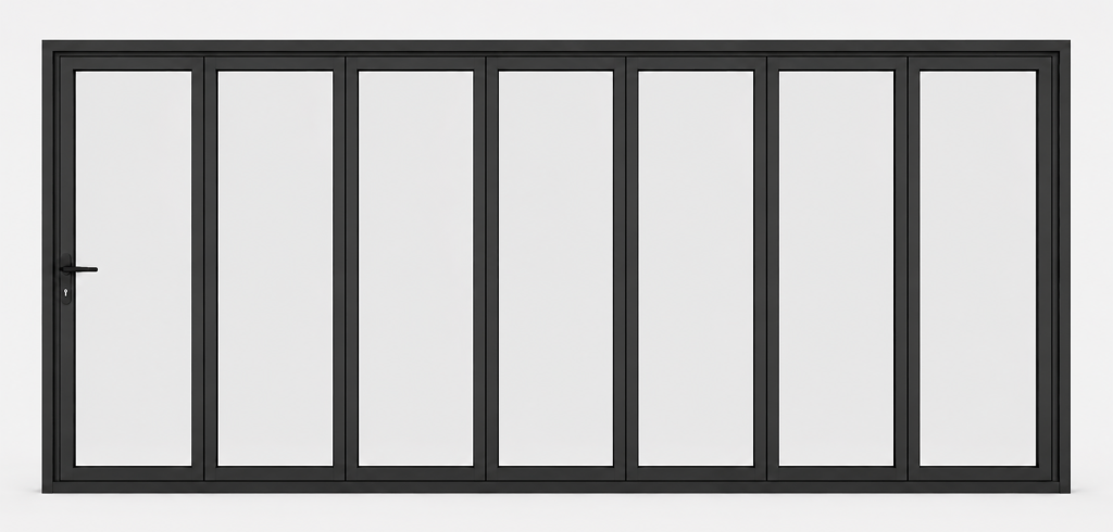 7-delad aluminiumvikdörr