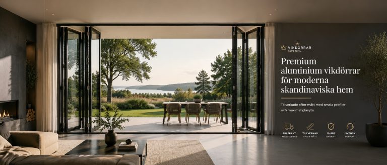 Aluminium vikdörr sida 2-delad aluminiumvikdörr