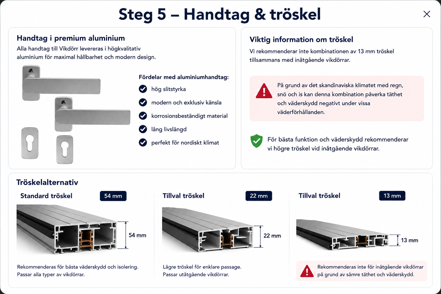 Steg 5 – Handtag & tröskel